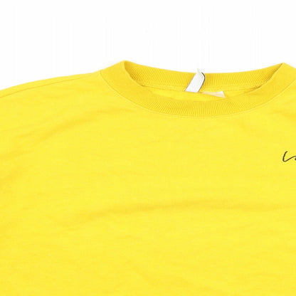 Mens UK Size M H&M Yellow Pullover Sweatshirt