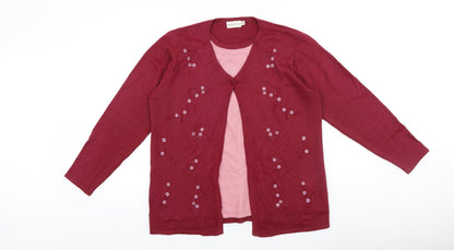 Womens UK Size S Bonmarché Red Cardigan Jumper