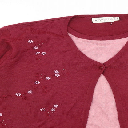Womens UK Size S Bonmarché Red Cardigan Jumper