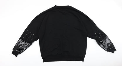 Primark Womens Black Cotton Pullover Sweatshirt Size XS Pullover