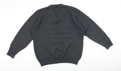 Wolsey Mens Grey Round Neck Acrylic Pullover Jumper Size M Long Sleeve