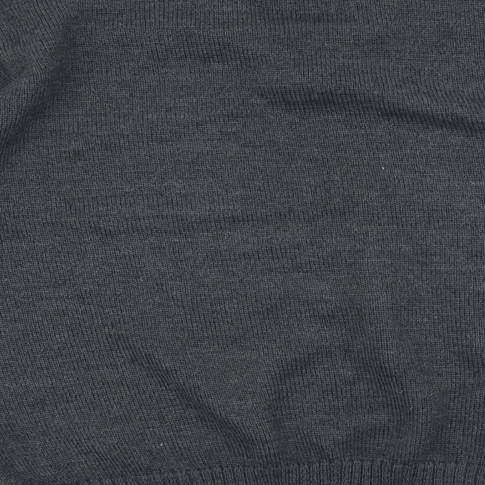 Wolsey Mens Grey Round Neck Acrylic Pullover Jumper Size M Long Sleeve