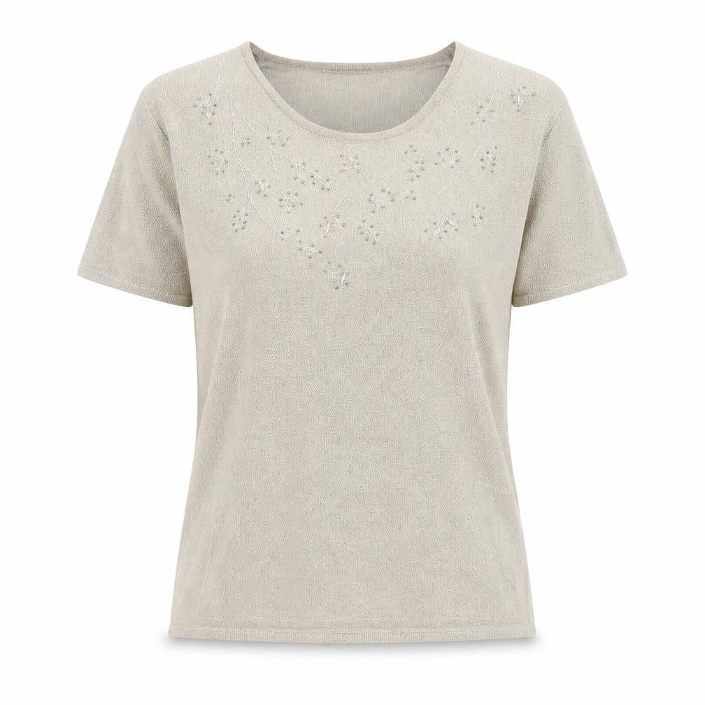Womens UK Size 14 Viz a Viz Gold Basic T-Shirt