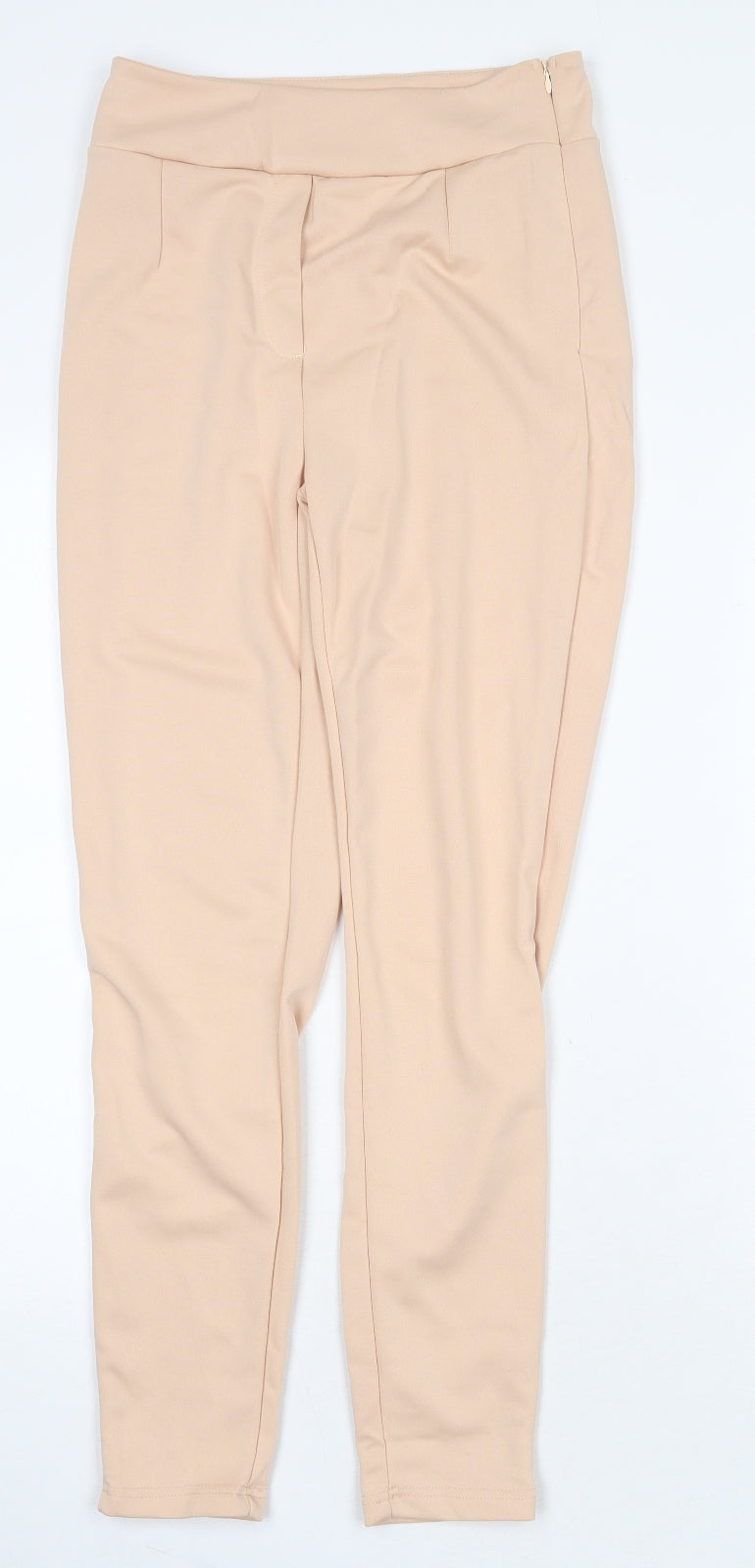 Chicme Womens Pink Polyester Trousers Size S Regular Zip