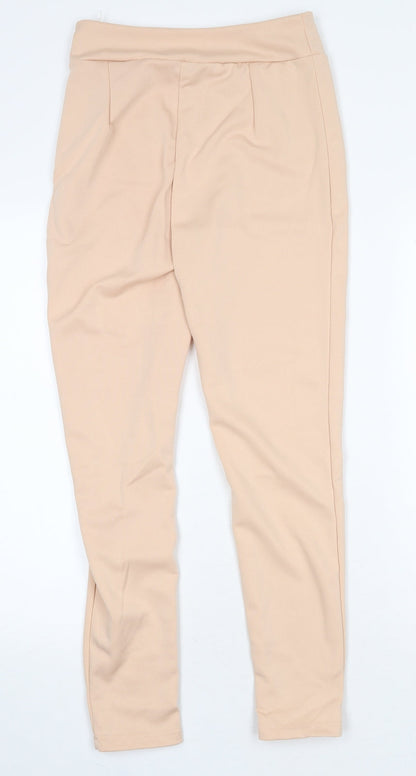 Chicme Womens Pink Polyester Trousers Size S Regular Zip