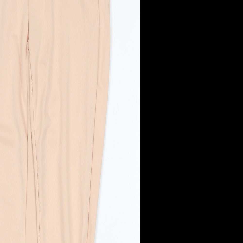 Chicme Womens Pink Polyester Trousers Size S Regular Zip
