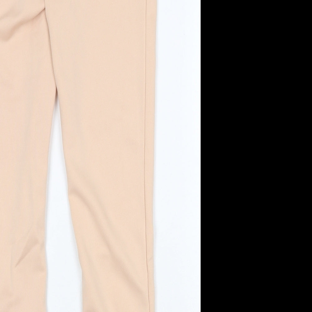 Chicme Womens Pink Polyester Trousers Size S Regular Zip