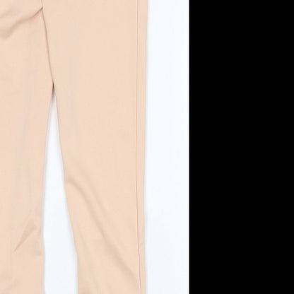 Chicme Womens Pink Polyester Trousers Size S Regular Zip