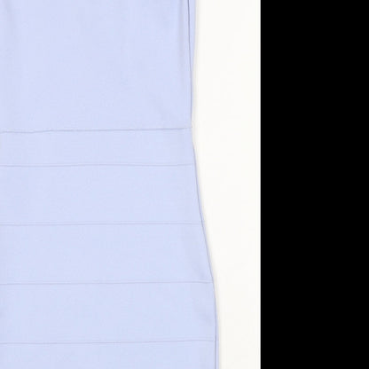 French Connection Womens Blue Polyester Bodycon Size 10 V-Neck Pullover