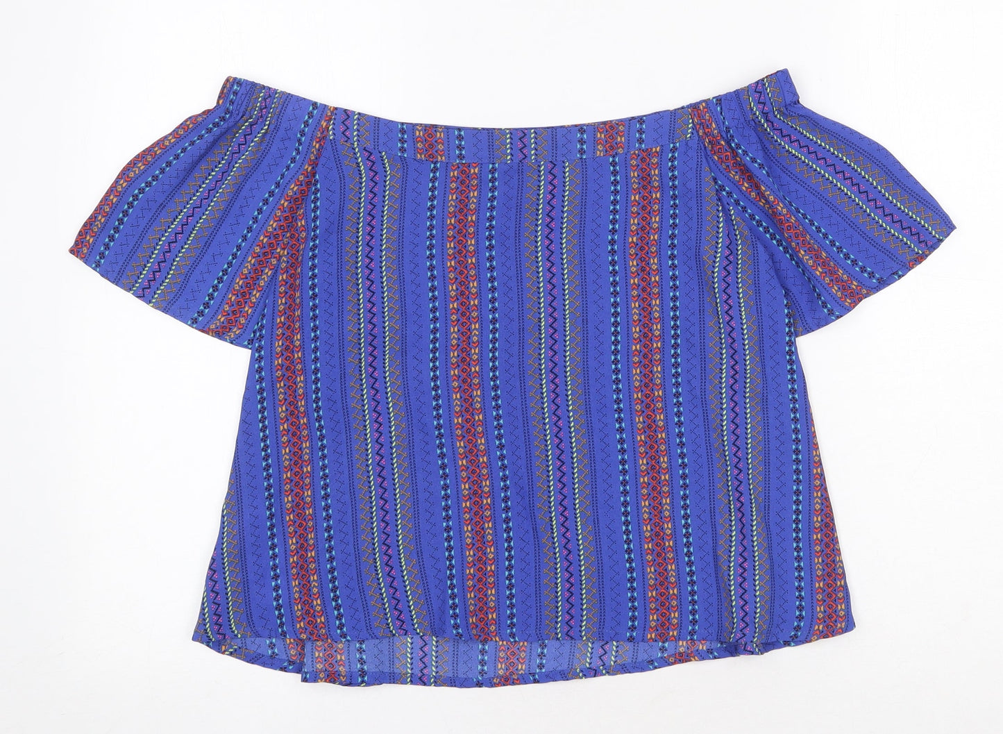 Womens UK Size 8 New Look Blue Basic Blouse