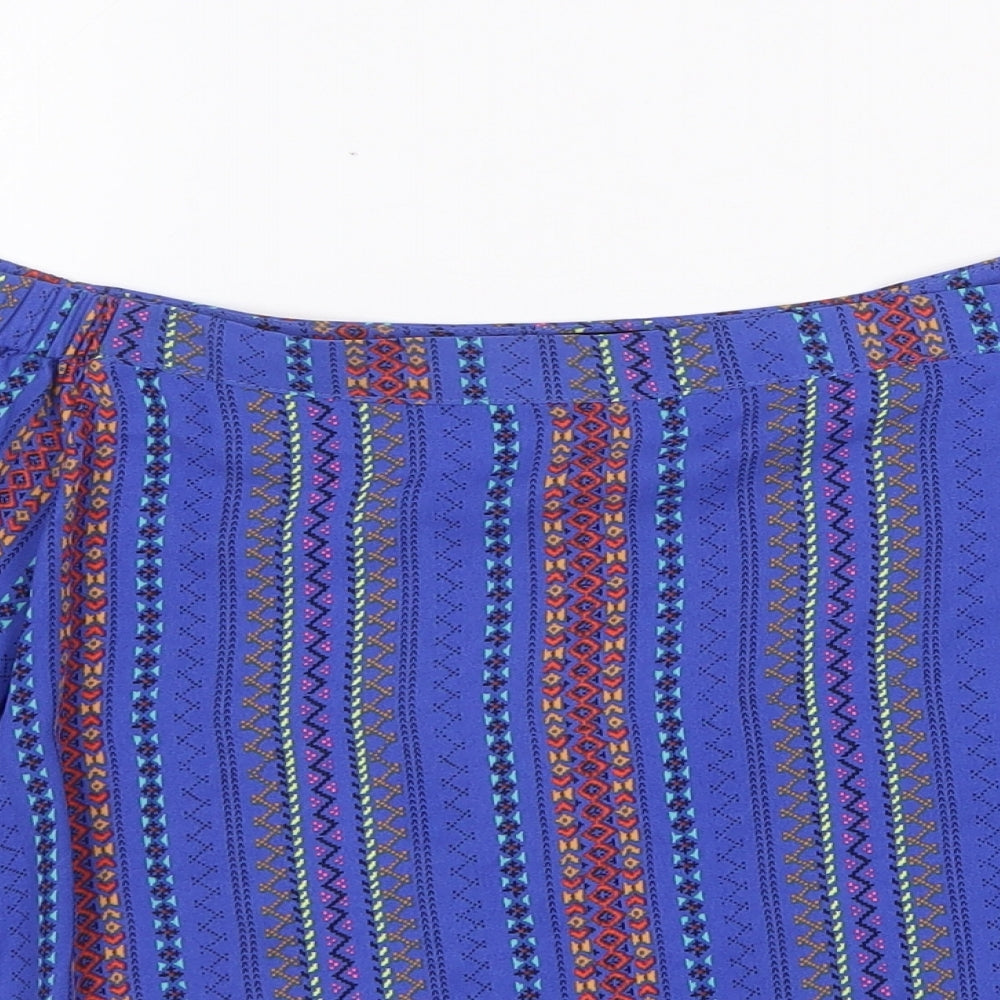Womens UK Size 8 New Look Blue Basic Blouse