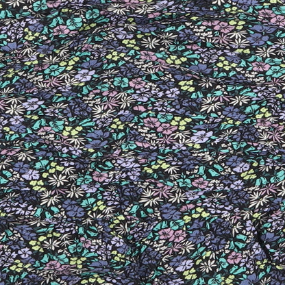 Marks and Spencer Girls Multicoloured Floral Viscose Mini Skirt Size 10-11 Years Regular Zip