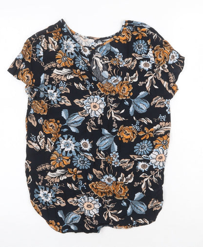 Womens UK Size 8 H&M Blue Basic T-Shirt