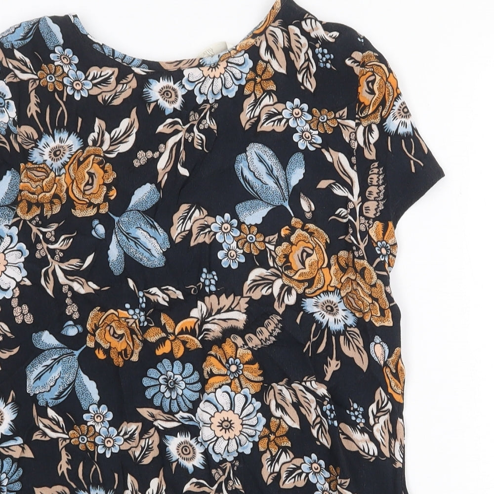 Womens UK Size 8 H&M Blue Basic T-Shirt