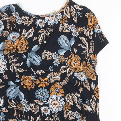 Womens UK Size 8 H&M Blue Basic T-Shirt