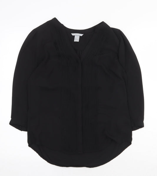 Womens UK Size 8 H&M Black Basic Blouse