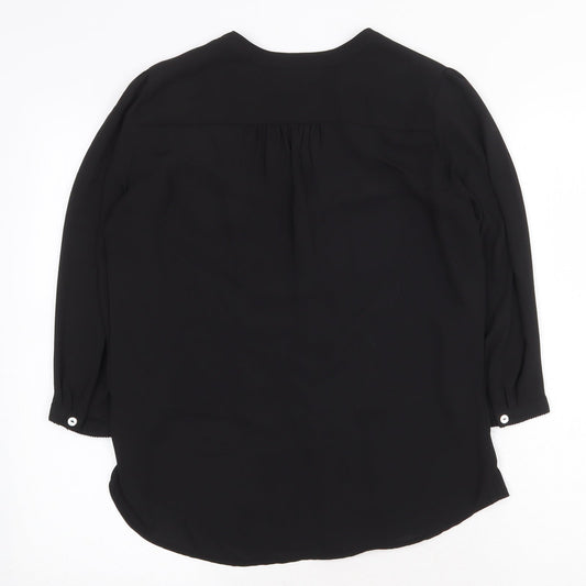 Womens UK Size 8 H&M Black Basic Blouse