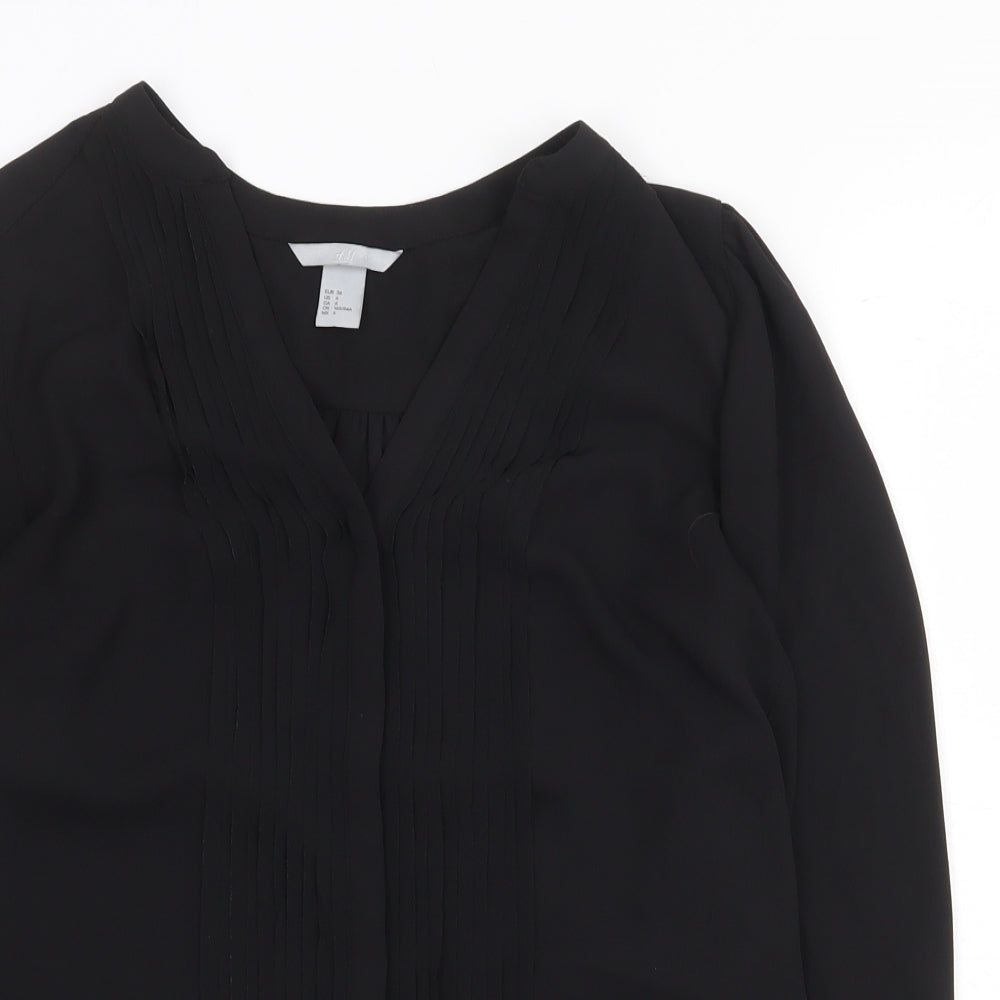 Womens UK Size 8 H&M Black Basic Blouse