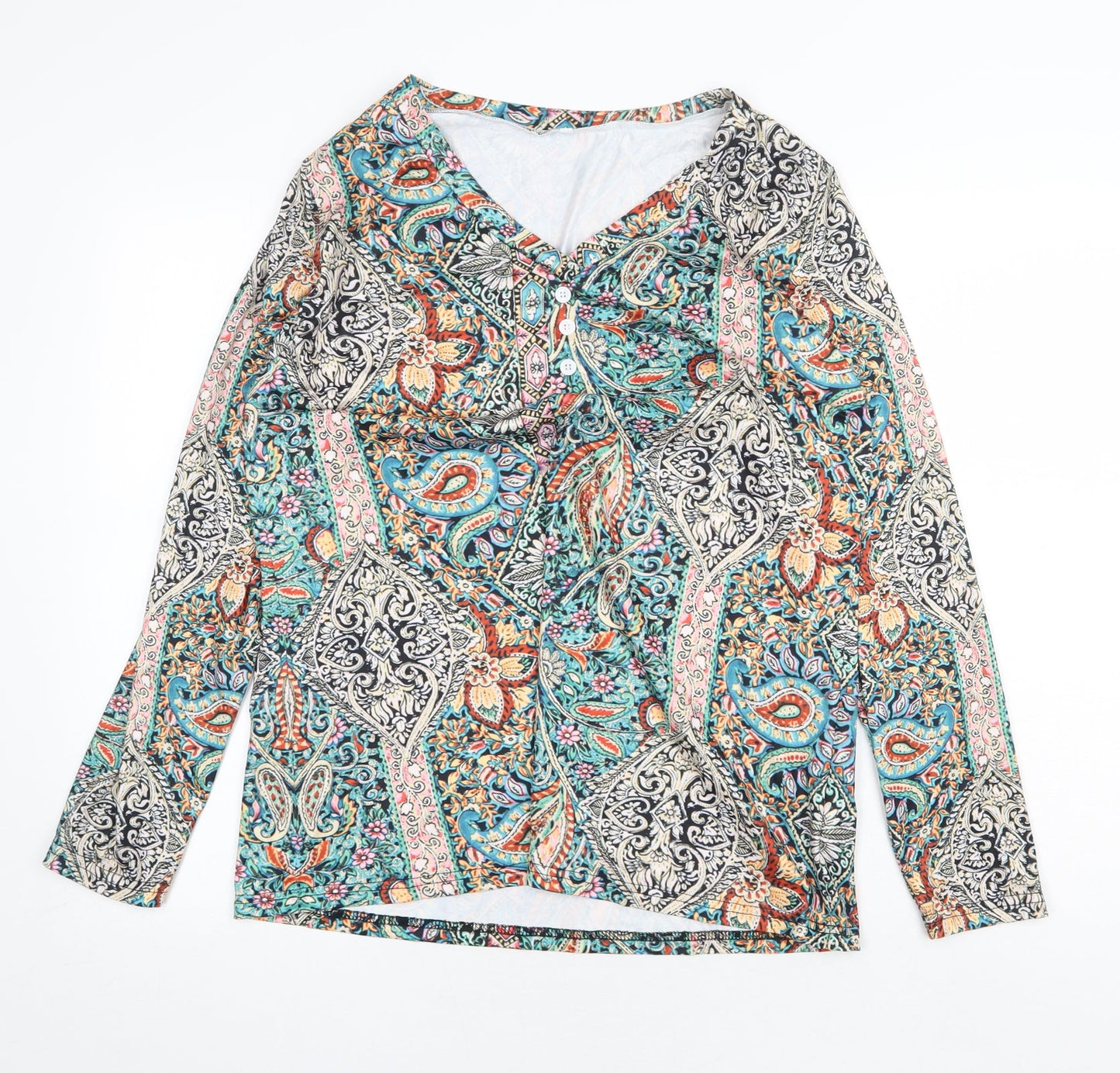 Womens UK Size M Preworn Multicoloured Basic Blouse