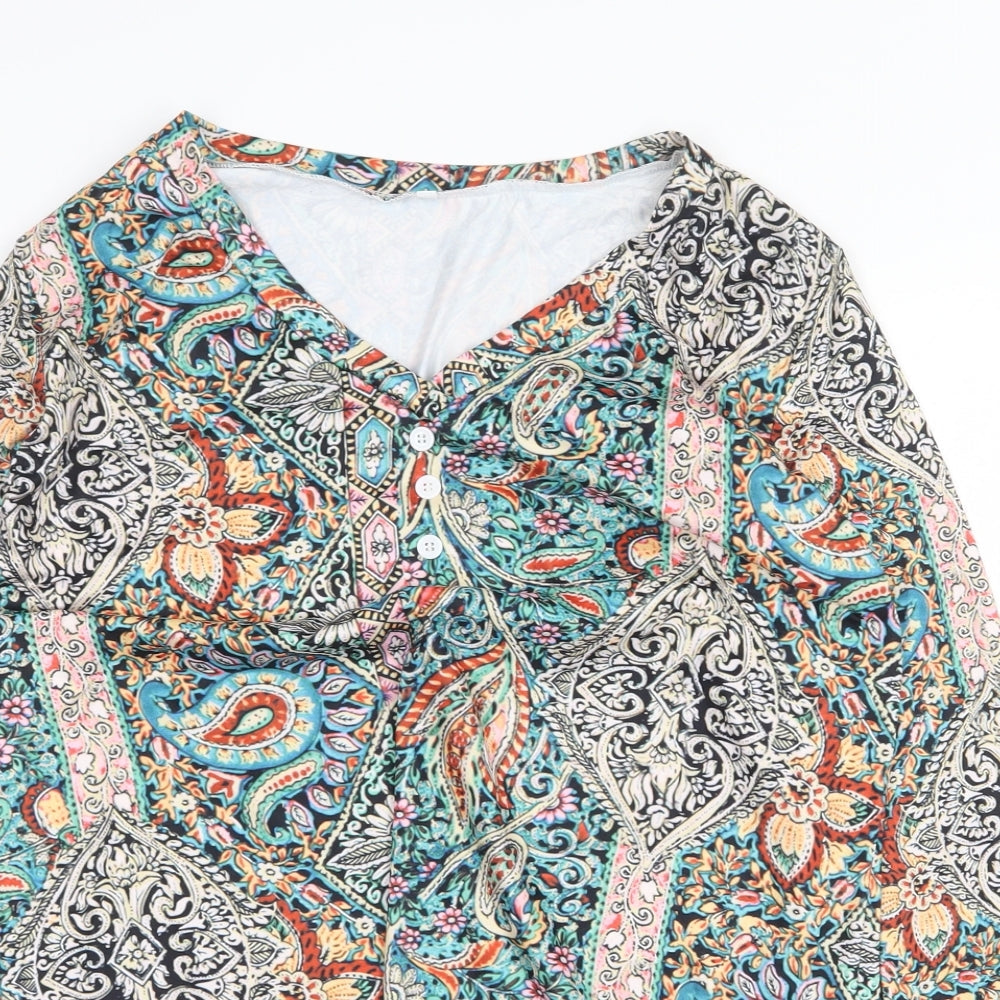 Womens UK Size M Preworn Multicoloured Basic Blouse