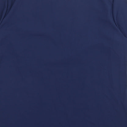 NiaaHinn Womens Blue Polyester Basic Blouse Size M V-Neck