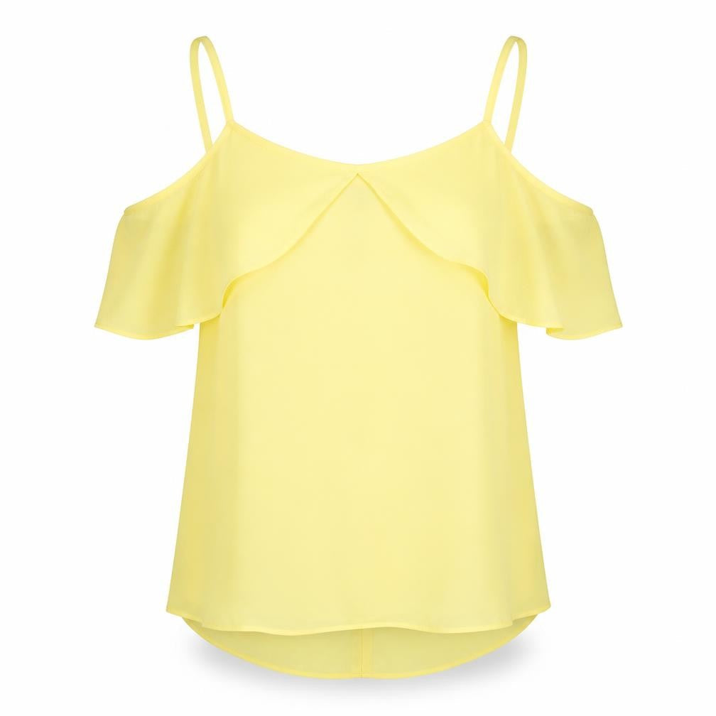 Womens UK Size 12 Peacocks Yellow Basic Tank