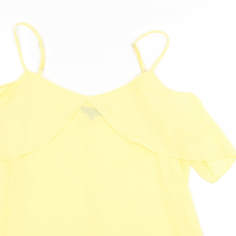 Womens UK Size 12 Peacocks Yellow Basic Tank