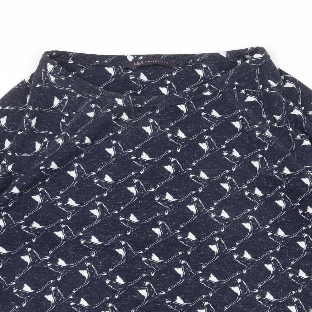 Womens UK Size 12 Marks and Spencer Blue Basic Blouse