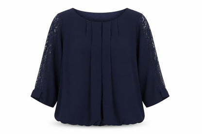 Womens UK Size S Apricot Blue Basic Blouse