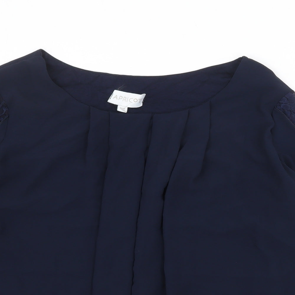 Womens UK Size S Apricot Blue Basic Blouse