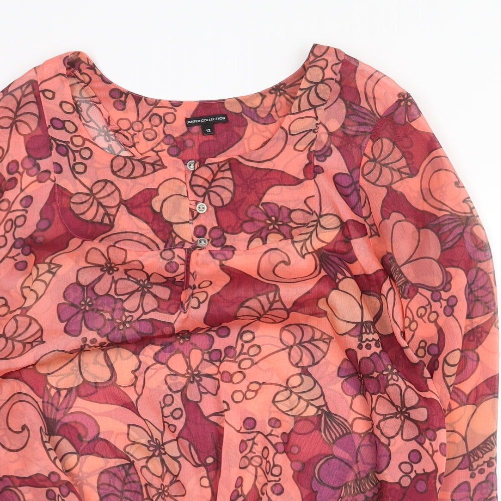 Womens UK Size 12 The Limited Orange Basic Blouse