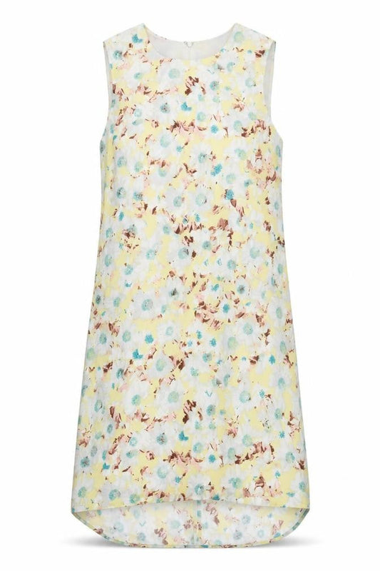 Marks and Spencer Womens Multicoloured Floral Polyester Tank Dress Size 10 Boat Neck Zip
