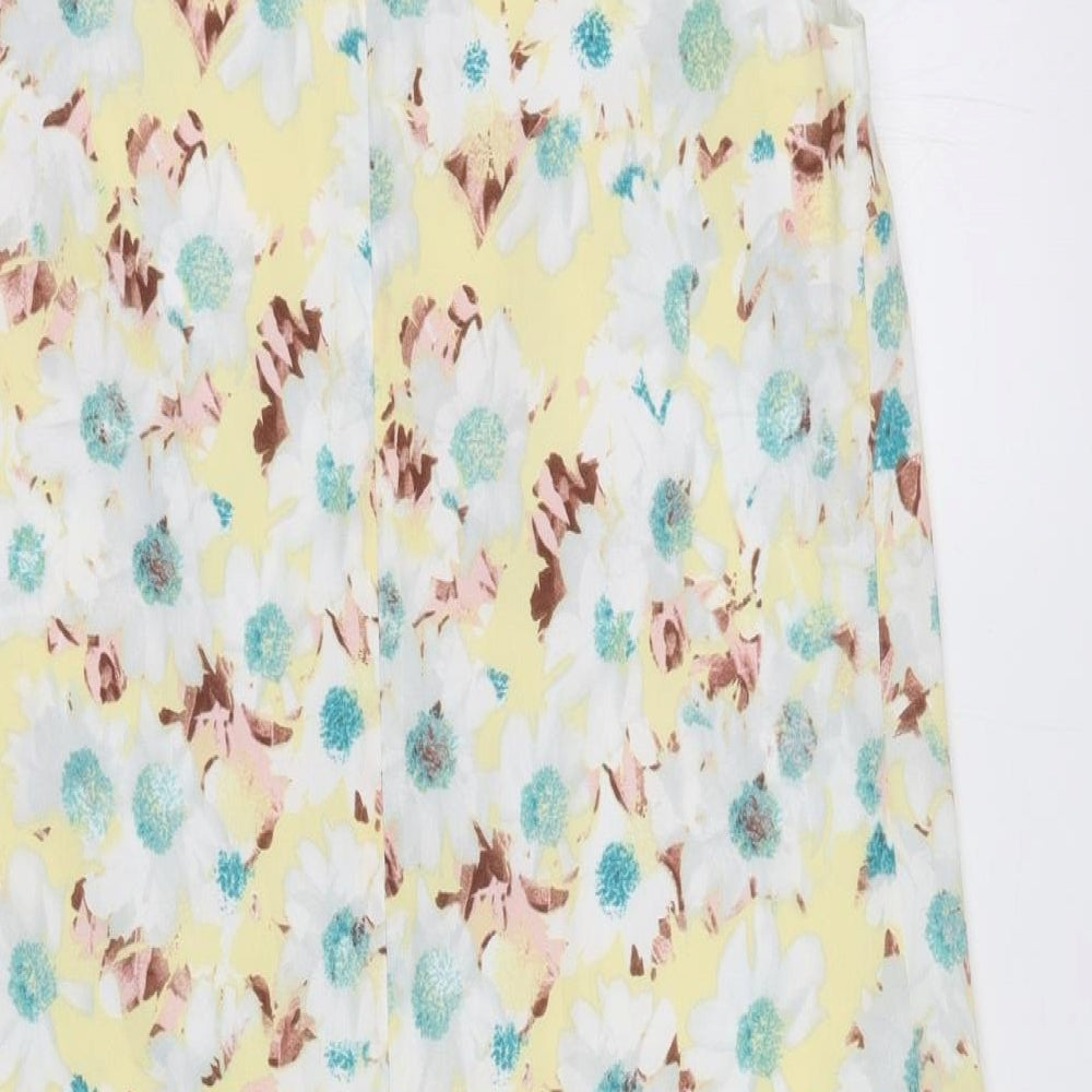 Marks and Spencer Womens Multicoloured Floral Polyester Tank Dress Size 10 Boat Neck Zip