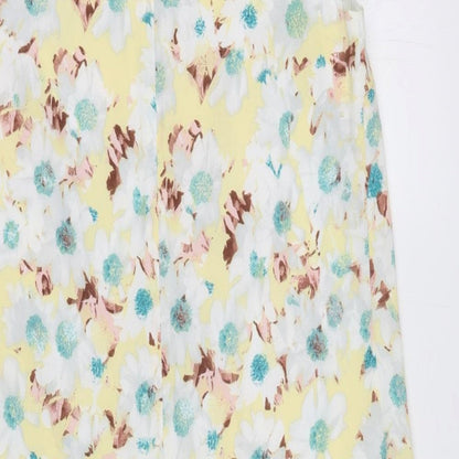 Marks and Spencer Womens Multicoloured Floral Polyester Tank Dress Size 10 Boat Neck Zip