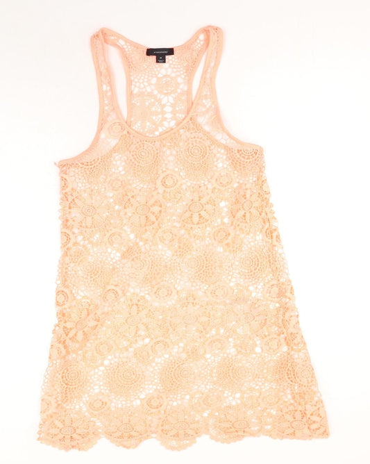 Primark Womens Pink Polyester Tank Dress Size M Scoop Neck Pullover