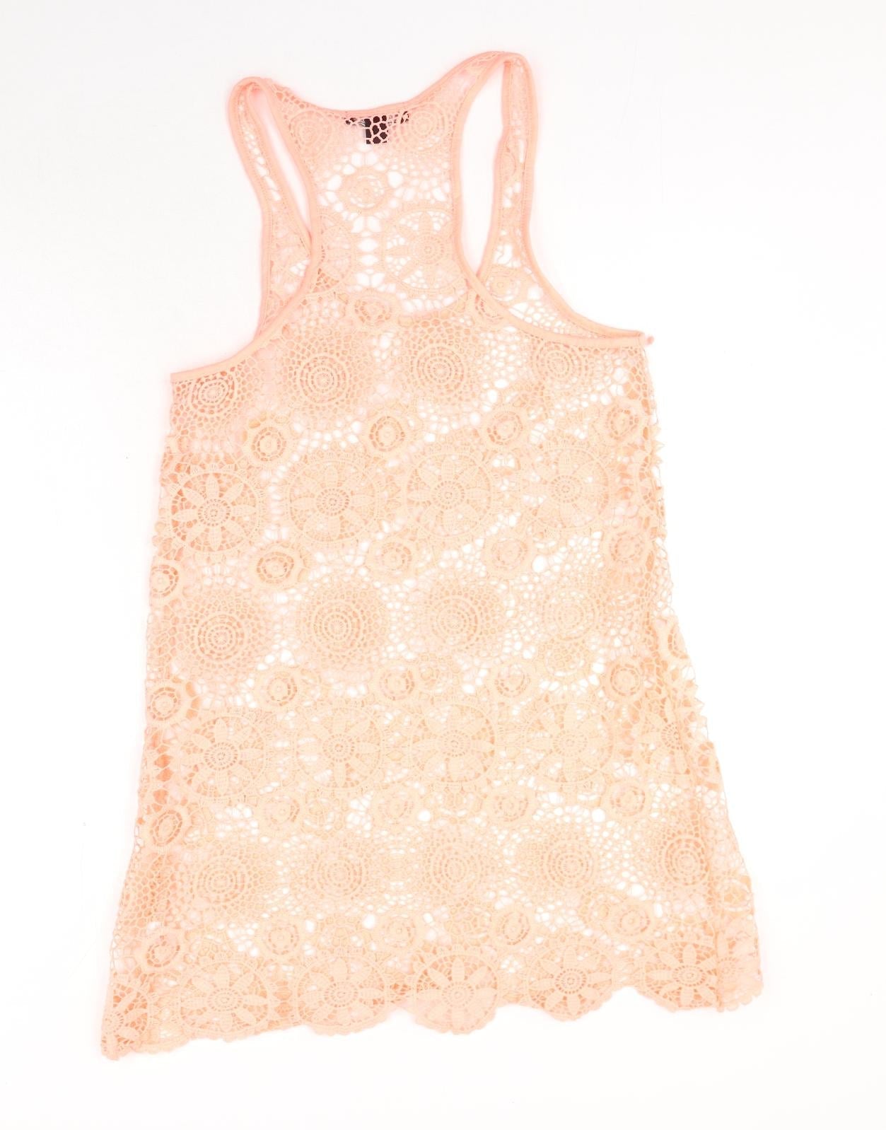 Primark Womens Pink Polyester Tank Dress Size M Scoop Neck Pullover