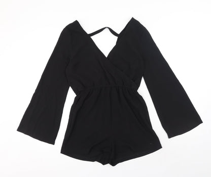Pins & Needles Womens Black Polyester Playsuit One-Piece Size S Pullover