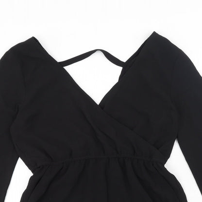 Pins & Needles Womens Black Polyester Playsuit One-Piece Size S Pullover