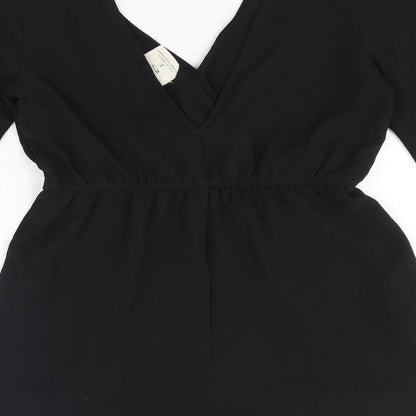 Pins & Needles Womens Black Polyester Playsuit One-Piece Size S Pullover