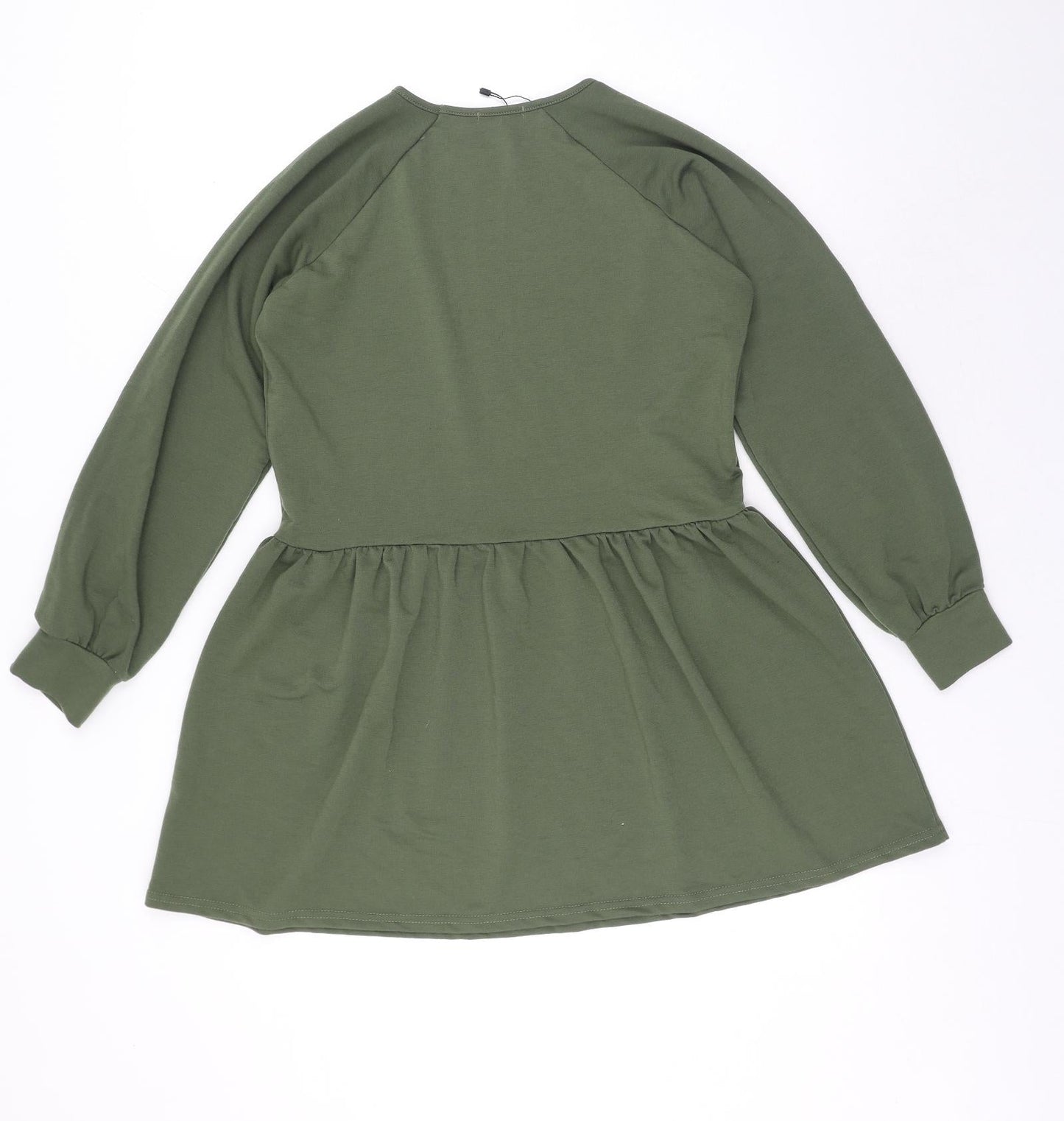I SAW IT FIRST Womens Green Polyester Fit & Flare Size 12 Boat Neck Pullover