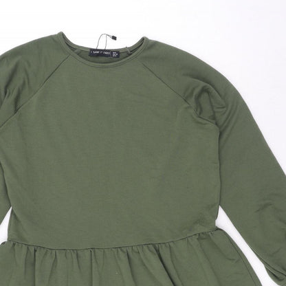 I SAW IT FIRST Womens Green Polyester Fit & Flare Size 12 Boat Neck Pullover