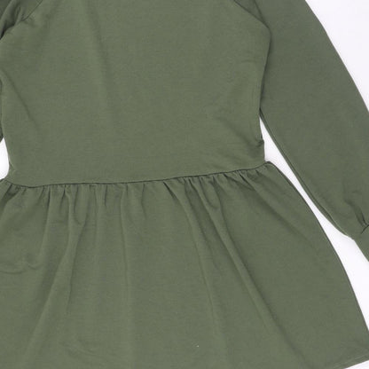 I SAW IT FIRST Womens Green Polyester Fit & Flare Size 12 Boat Neck Pullover