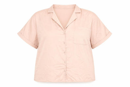 Womens UK Size 14 Boohoo Pink Basic Button-Up