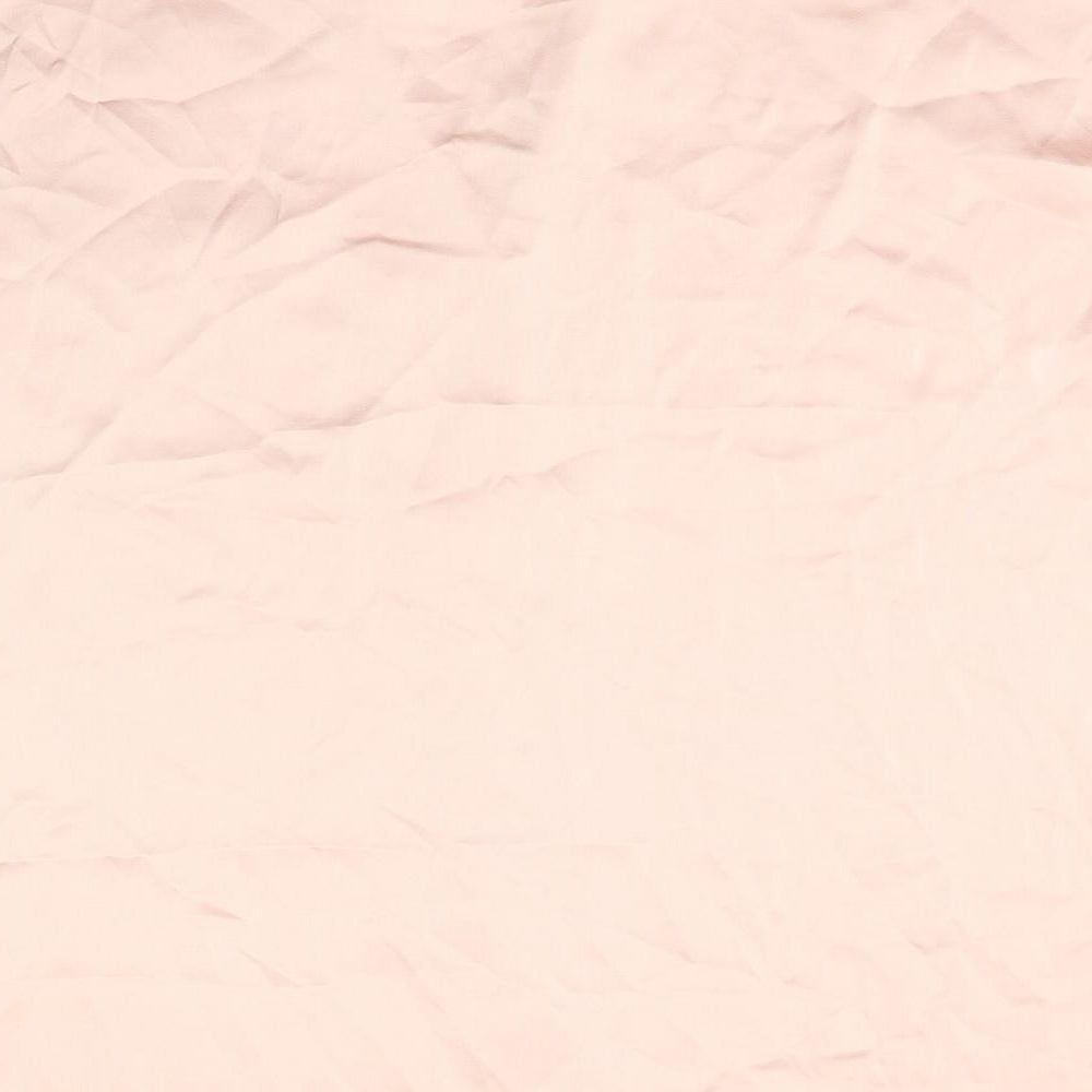 Boohoo Womens Pink Polyester Basic Button-Up Size 14 Collared