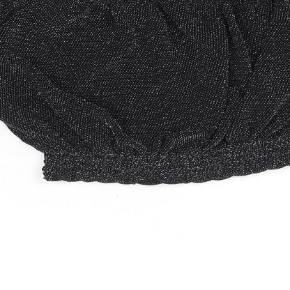 Womens UK Size XS H&M Black Cropped Blouse
