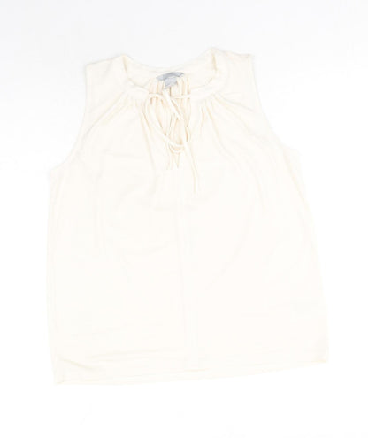 Womens UK Size S H&M Ivory Basic Tank