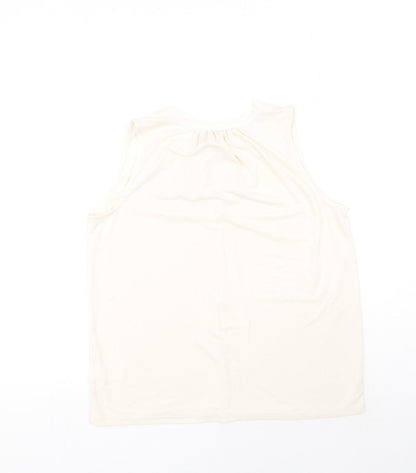 Womens UK Size S H&M Ivory Basic Tank
