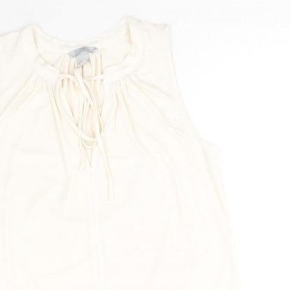 Womens UK Size S H&M Ivory Basic Tank