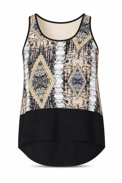 River Island Womens Multicoloured Geometric Polyester Basic Tank Size 12 Round Neck