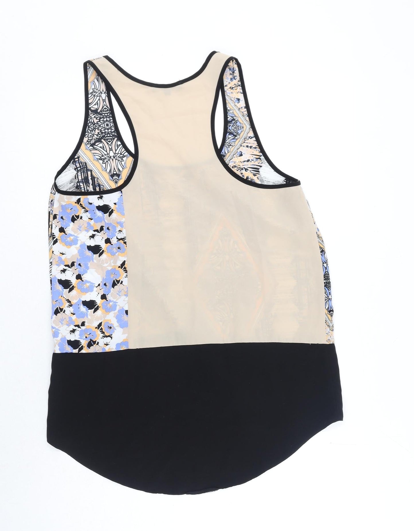 River Island Womens Multicoloured Geometric Polyester Basic Tank Size 12 Round Neck